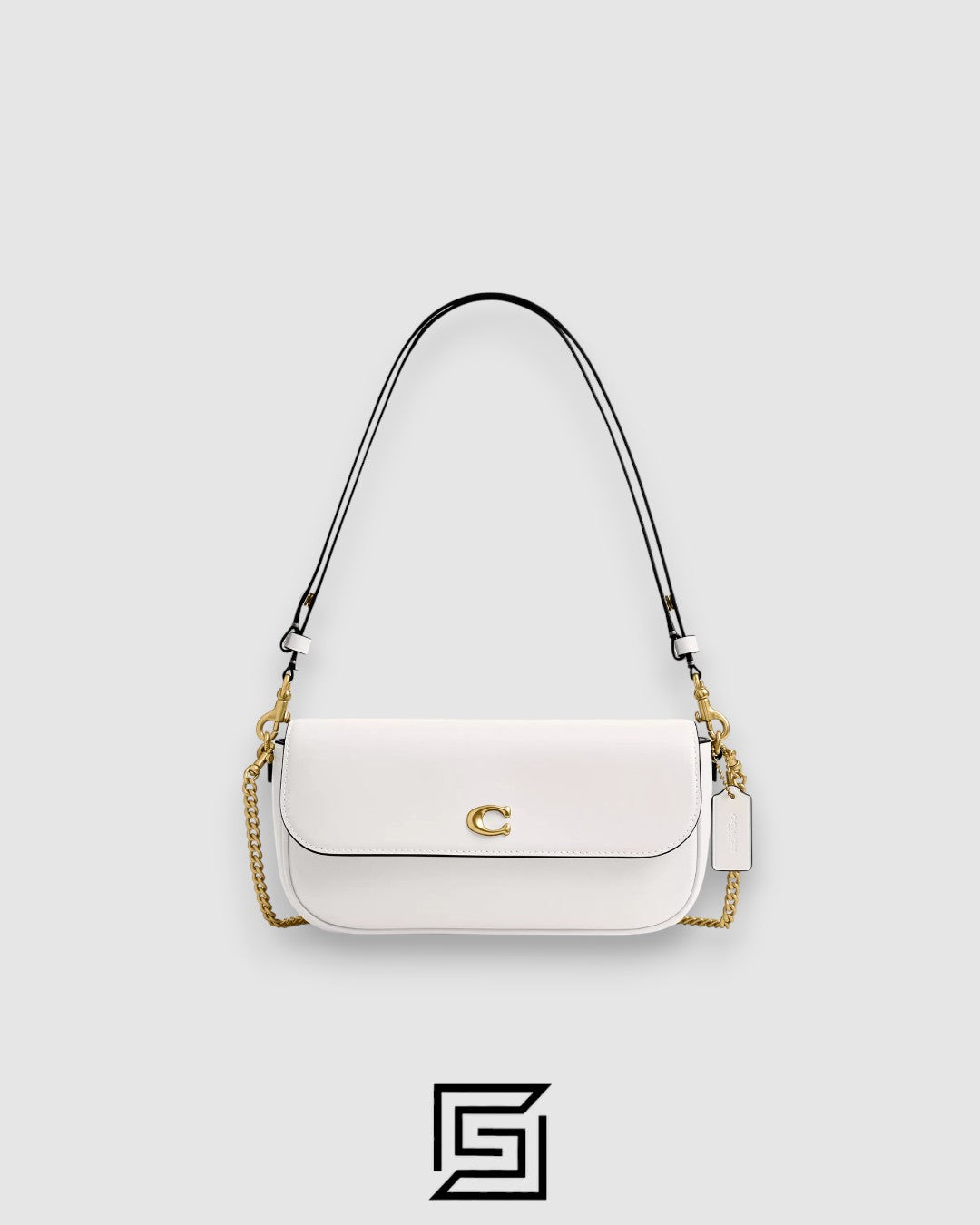 Coach Brook Flap Chain Bag White Style CAN90