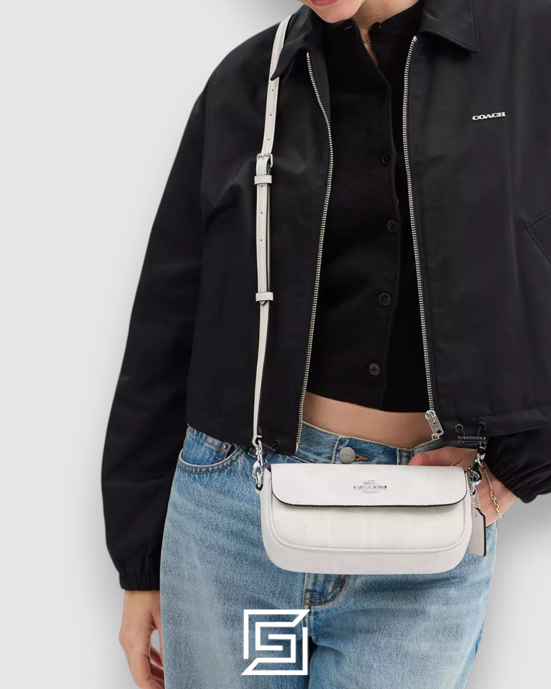 Coach Hailey Flap Bag In Signature Canvas White Style Number CAN70
