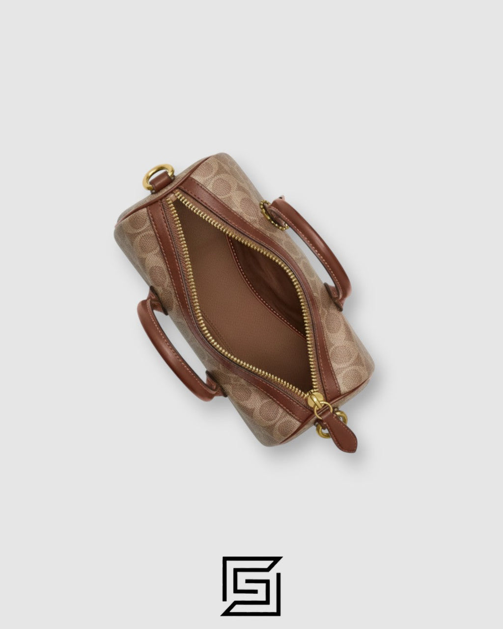 Coach Compass Bag 25 In Signature Canvas Brown Style Number CCF49