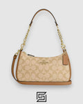 Coach Teri Shoulder Bag In Signature Canvas Khaki Style Number CA548