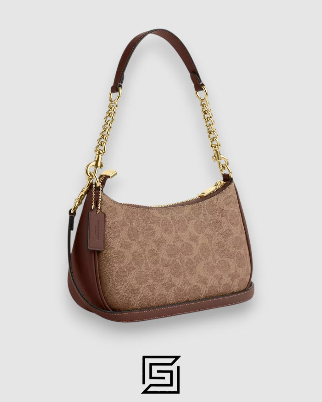 Coach Teri Shoulder Bag In Signature Canvas Brown Style Number CA548