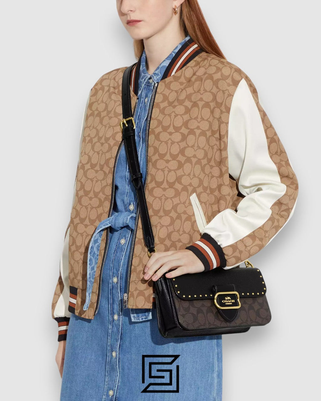 Coach Morgan Shoulder Bag In Colorblock Signature Canvas With Rivets Style Number CE563