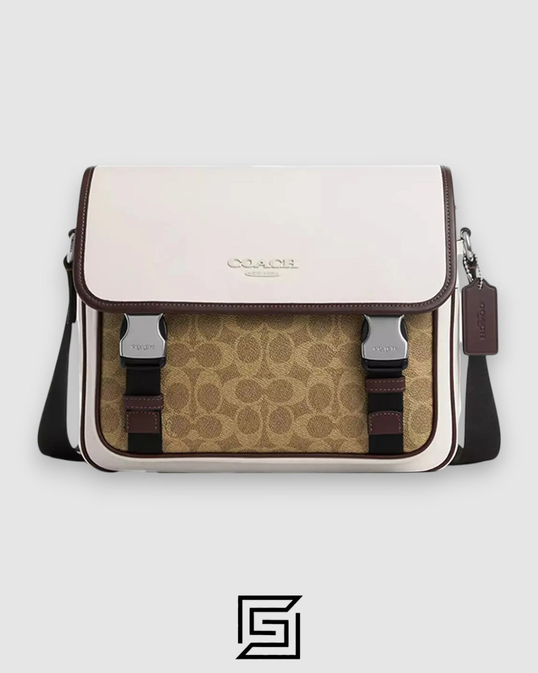 حقيبة Coach Racer Messenger بتصميم كتل الألوان وقماش سيغنتشر، رقم التصميم CT753