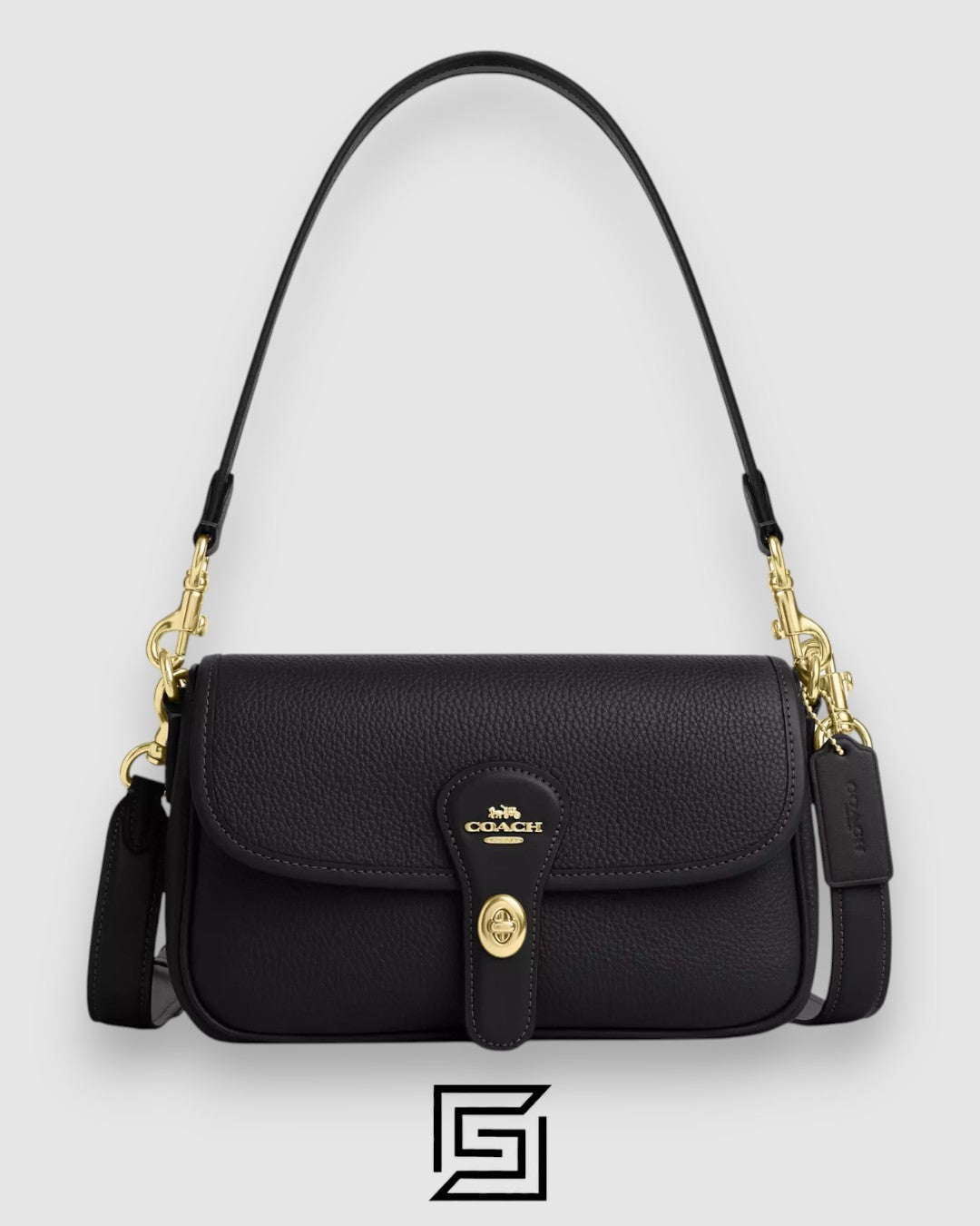 Coach Hadley Shoulder Bag in Refined Pebble Leather Black – CY683