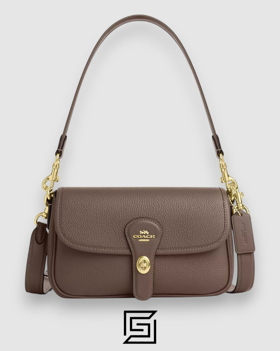 Coach Hadley Shoulder Bag in Refined Pebble Leather Brown – CY683