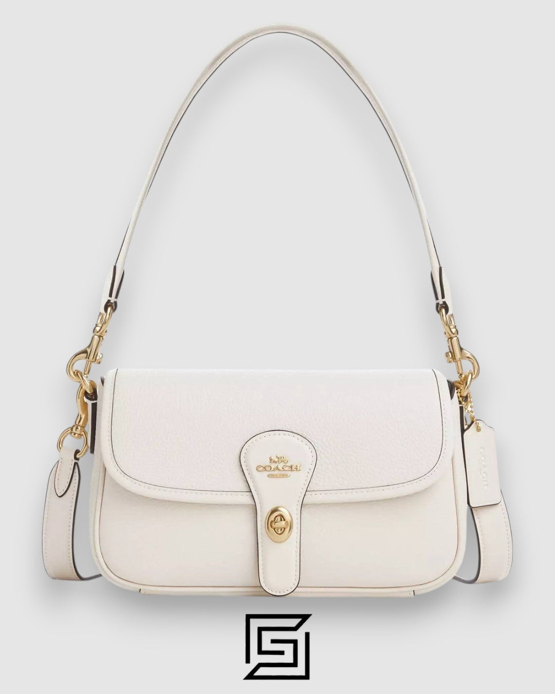 Coach Hadley Shoulder Bag in Refined Pebble Leather White – CY683