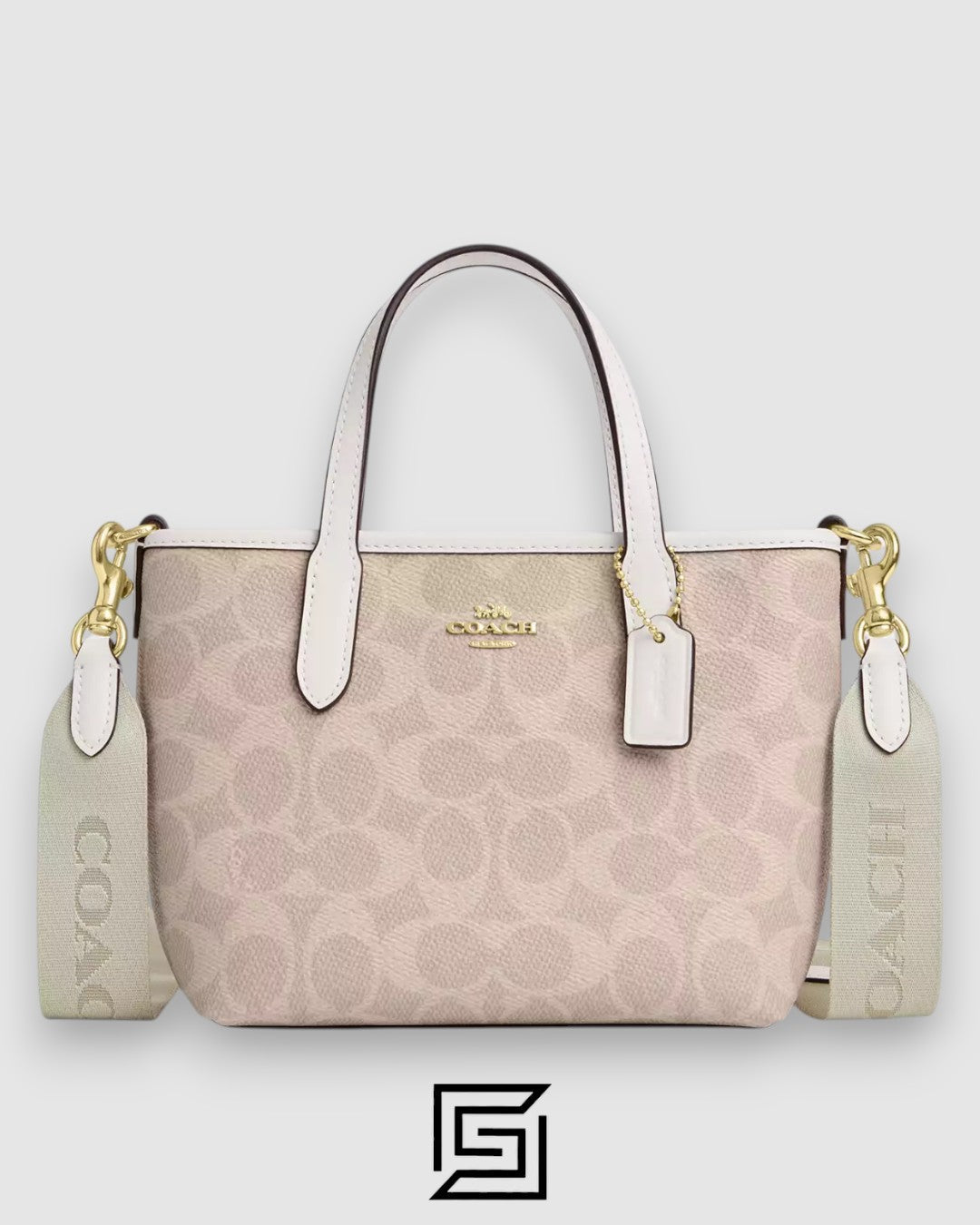 City Mini Tote Bag In Signature Canvas White CW032