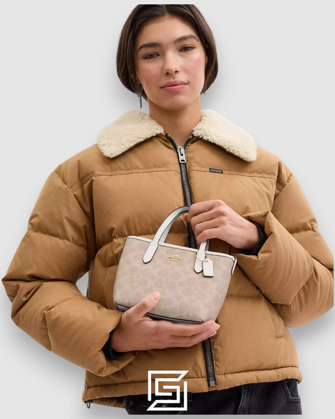 City Mini Tote Bag In Signature Canvas White CW032
