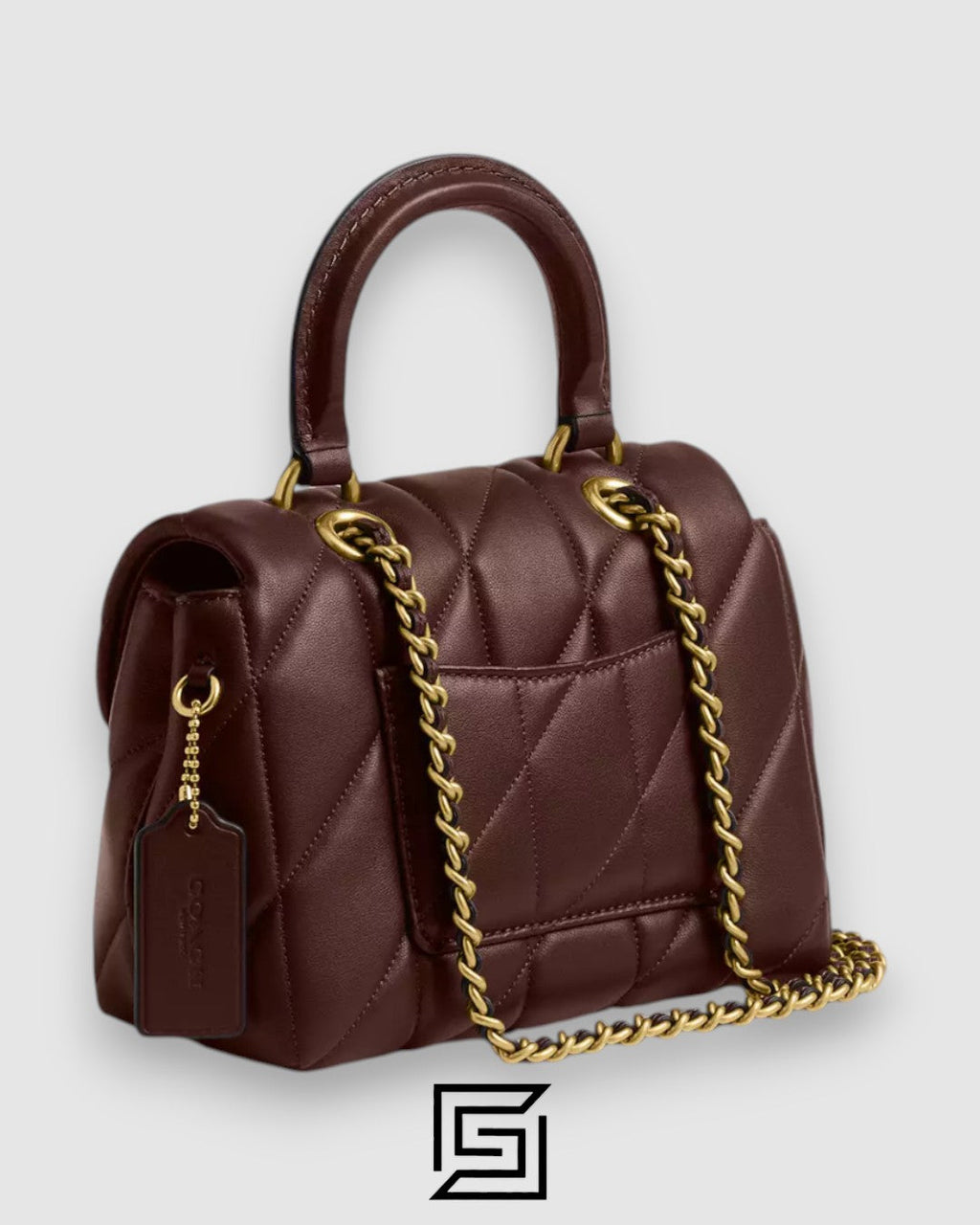 Tabby Top Handle Bag With Quilting Brown CCC12