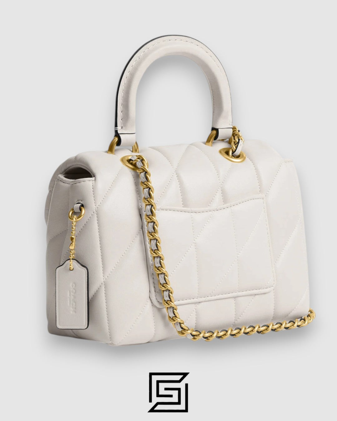 Tabby Top Handle Bag With Quilting White CCC12