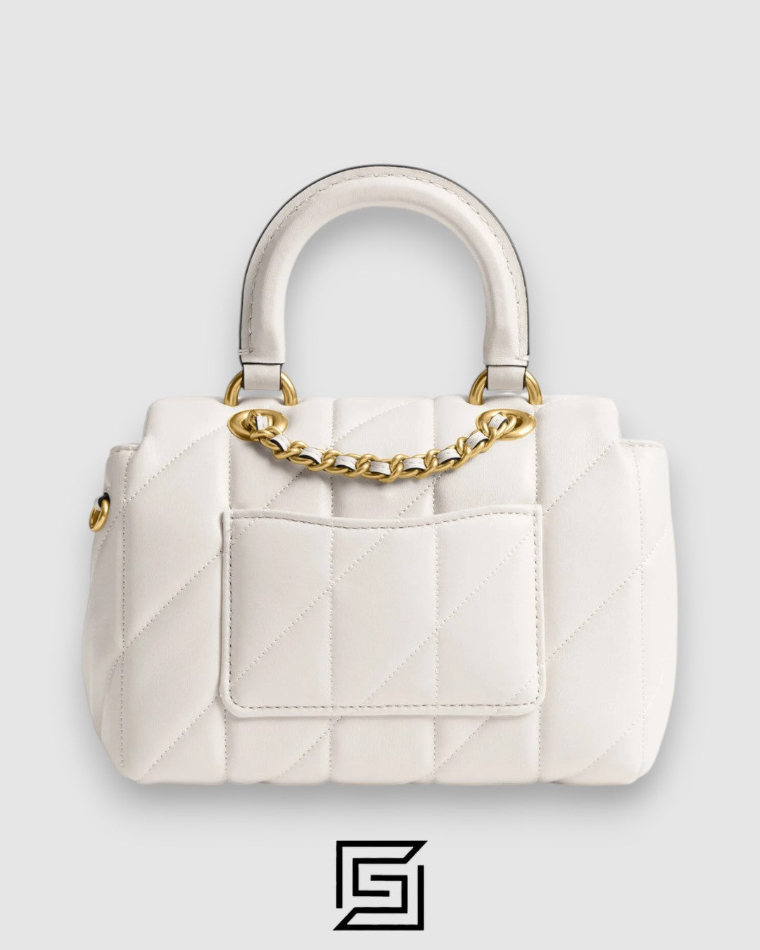 Tabby Top Handle Bag With Quilting White CCC12
