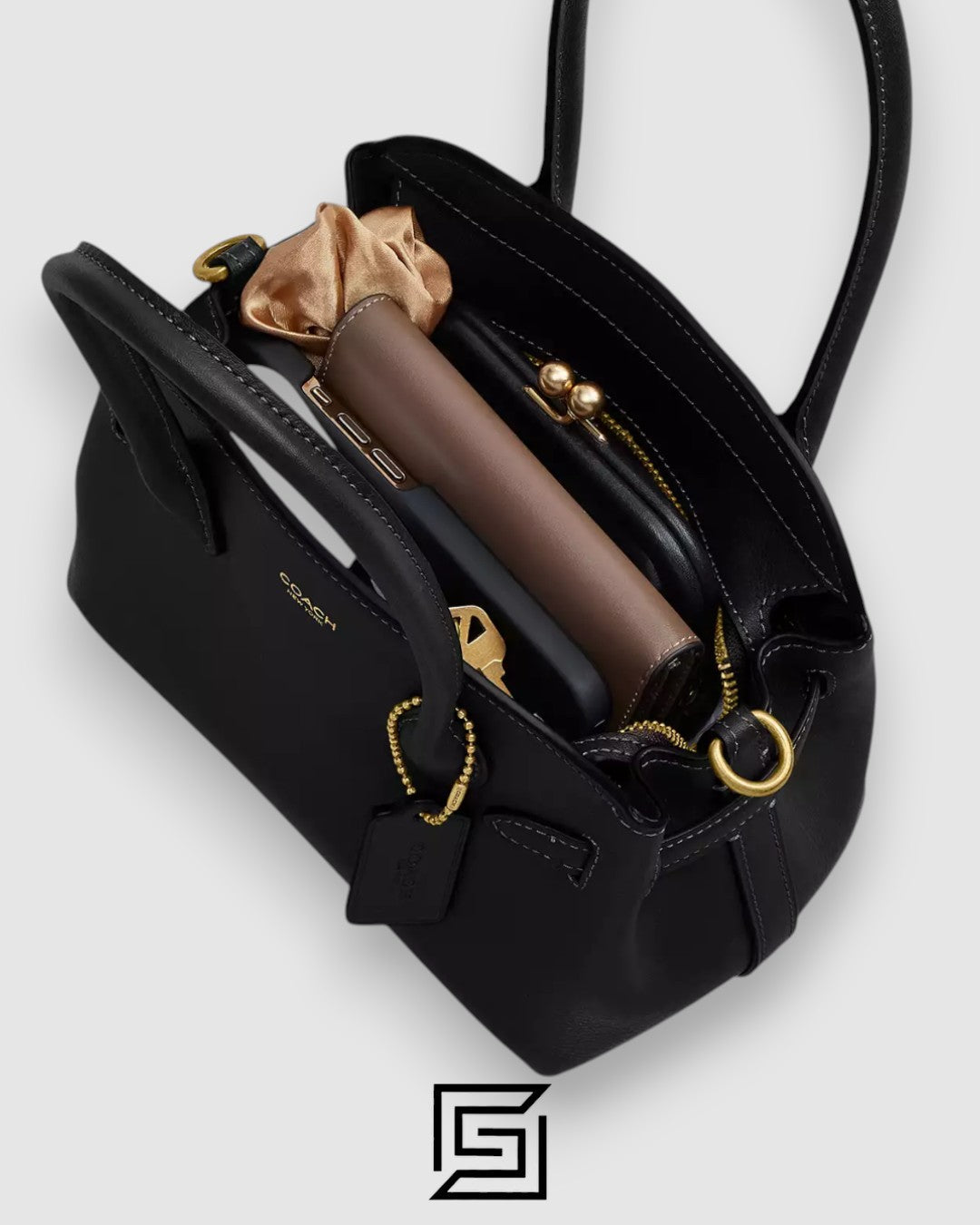 حقيبة يد COACH Soft Empire Carryall باللون الأسود 21 CCY99