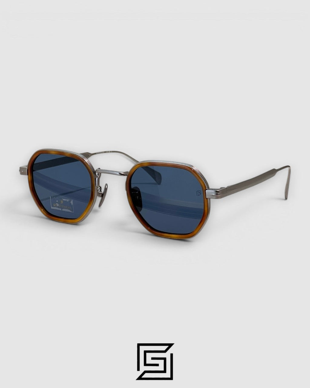 DB1097 Tortoiseshell Metal Octagonal Sunglasses - TIGER - BLUE