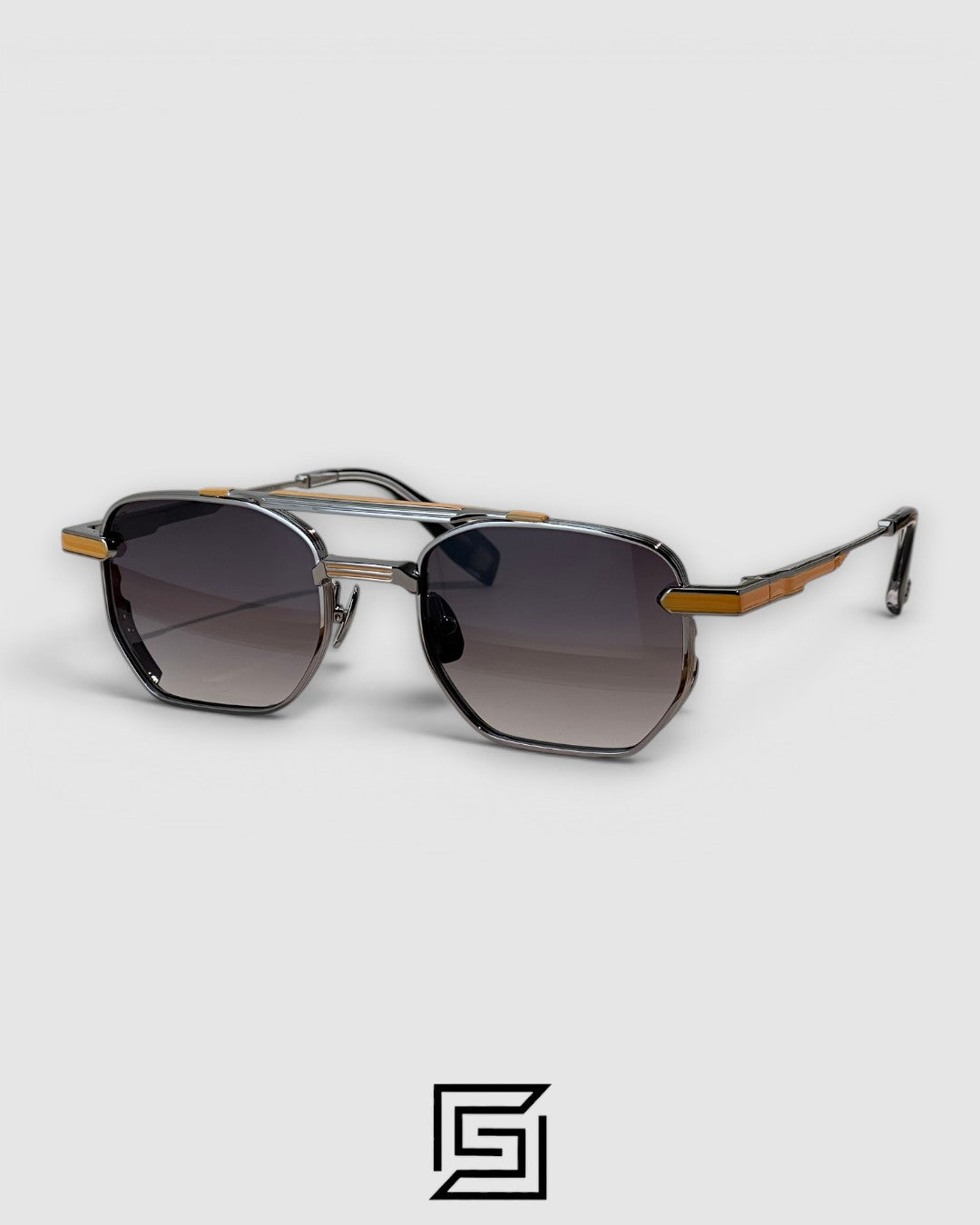 LUSSO Gun Mustard Frame Light Green Lenses - خردلي-رمادي