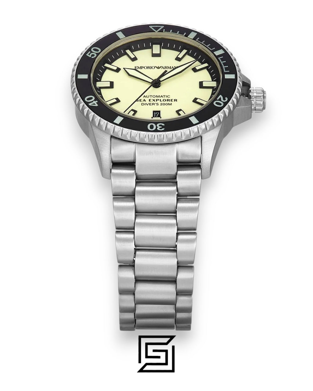 Emporio Armani AR60083 Sea Explorer Automatic Cream Dial Men's Watch