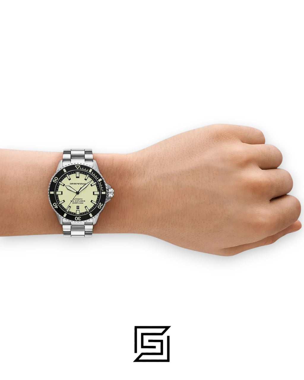 Emporio Armani AR60083 Sea Explorer Automatic Cream Dial Men's Watch