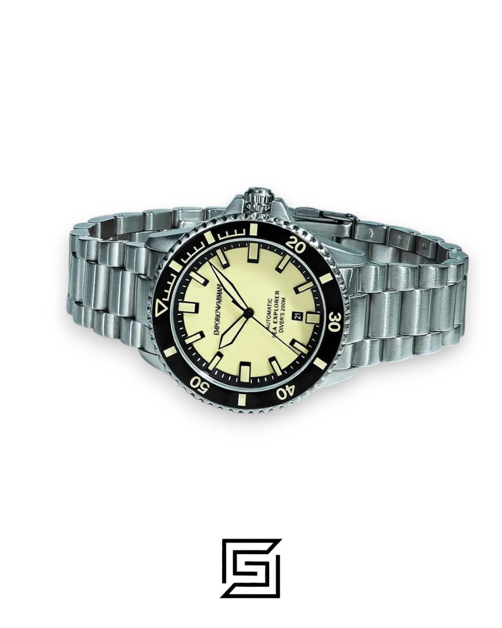Emporio Armani AR60083 Sea Explorer Automatic Cream Dial Men's Watch