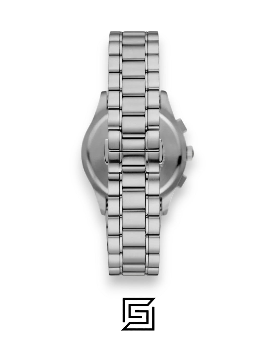 Emporio Armani AR11602 Men's Silver Stainless Steel Chronograph Watch with Black Dial