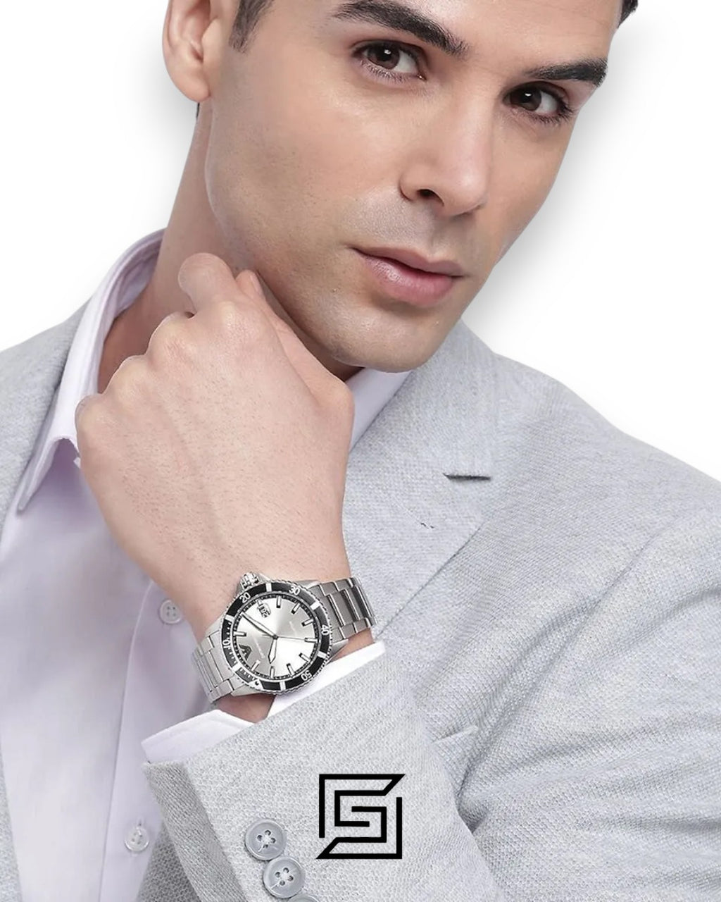 Emporio Armani AR11683 Silver Dial Stainless Steel Men's Watch 43mm