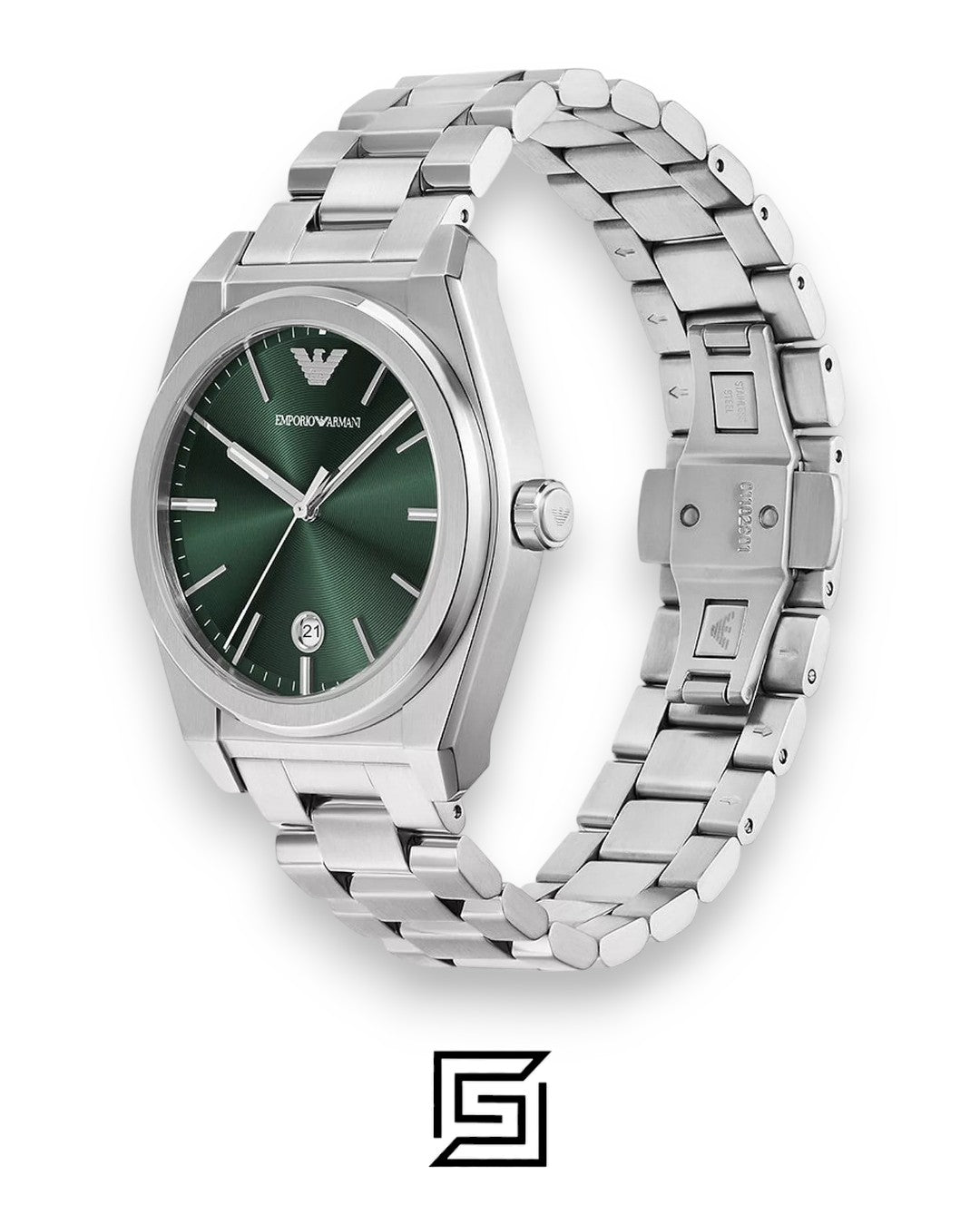 Emporio Armani AR11621 Green Dial Stainless Steel Men's Watch