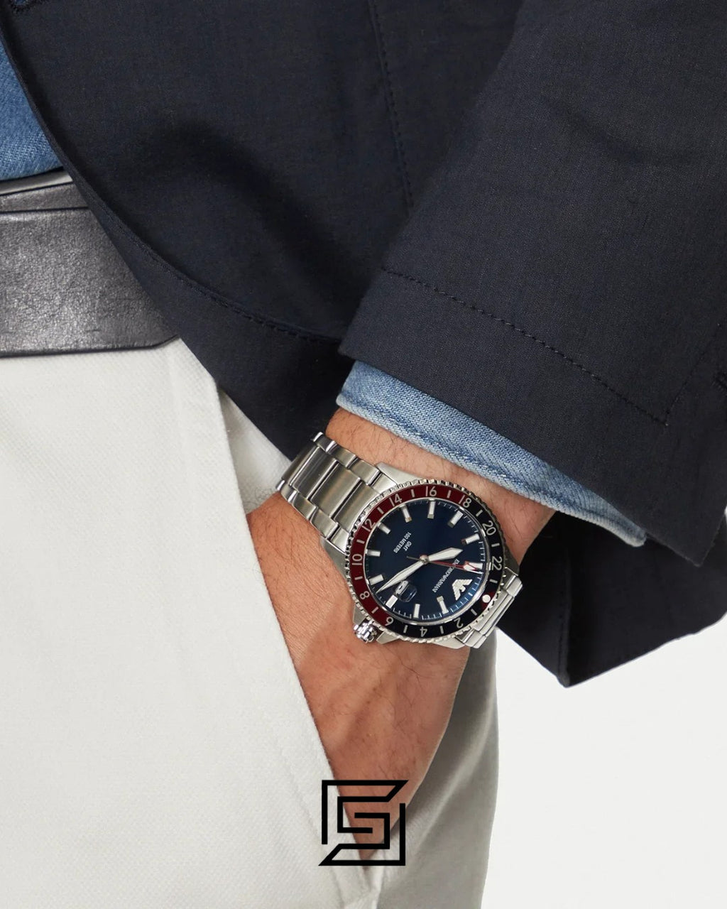 Armani AR11590 Men's Stainless Steel Blue Dial Watch
