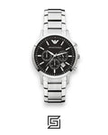 Emporio Armani AR2434 Men's Stainless Steel Watch with Black Dial