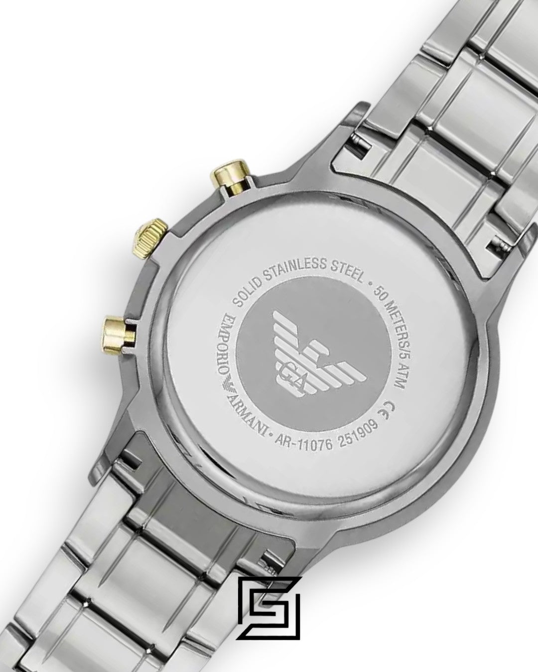 Emporio Armani AR11076 Men's Silver Dial Two-Tone Watch