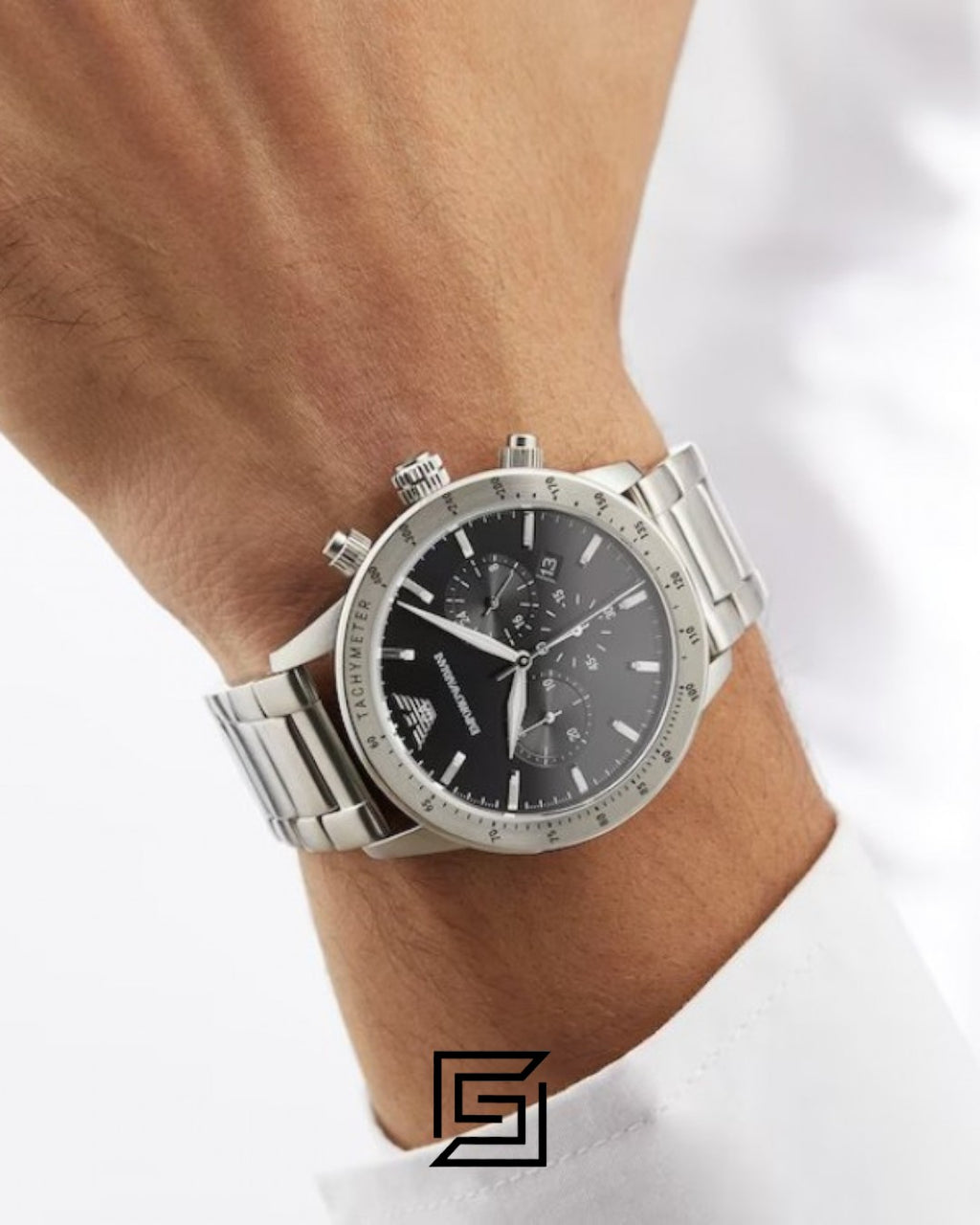 Emporio Armani AR11241 Men's Black Dial Stainless Steel Watch