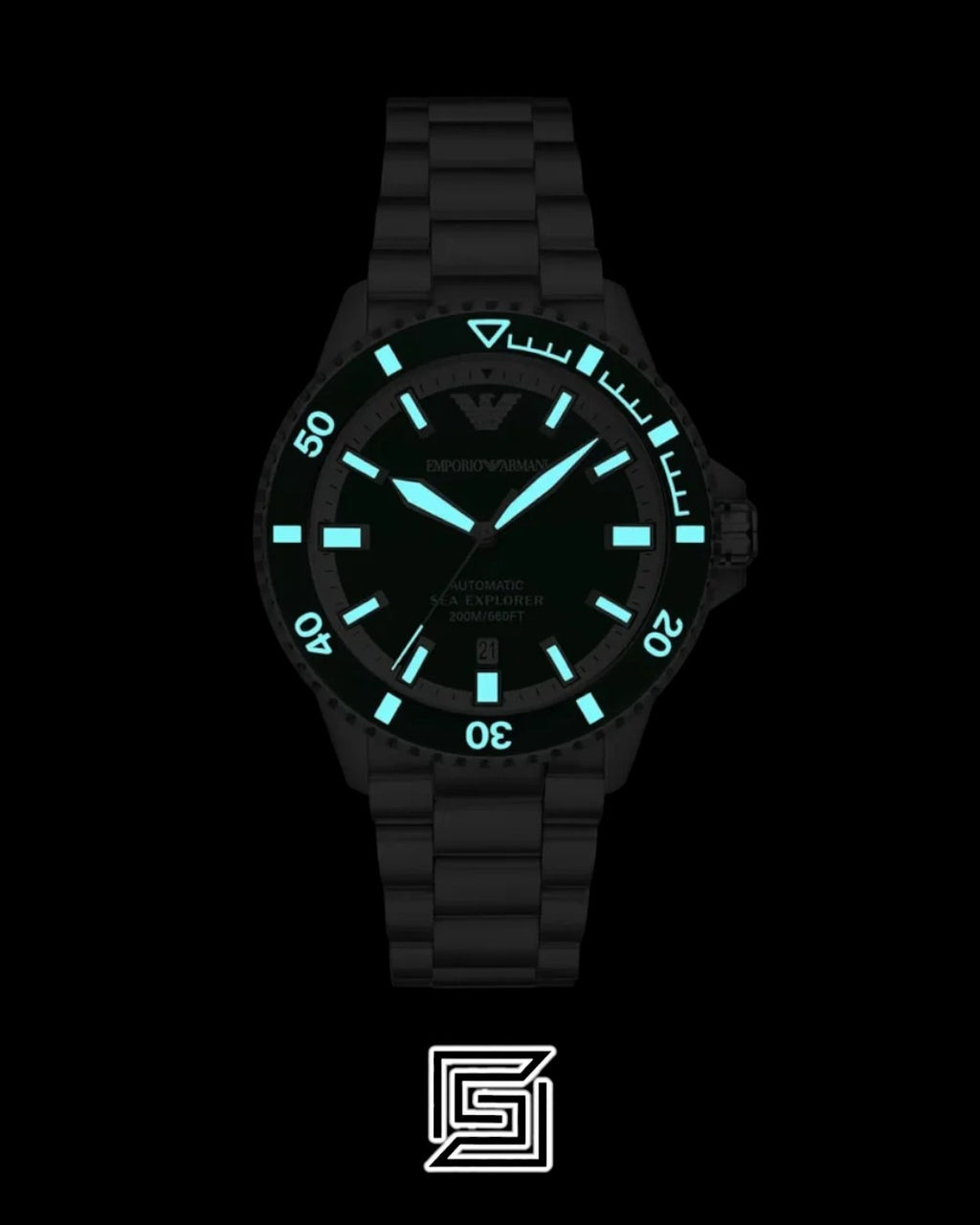 Armani AR60080 Men's Stainless Steel Green Dial Watch