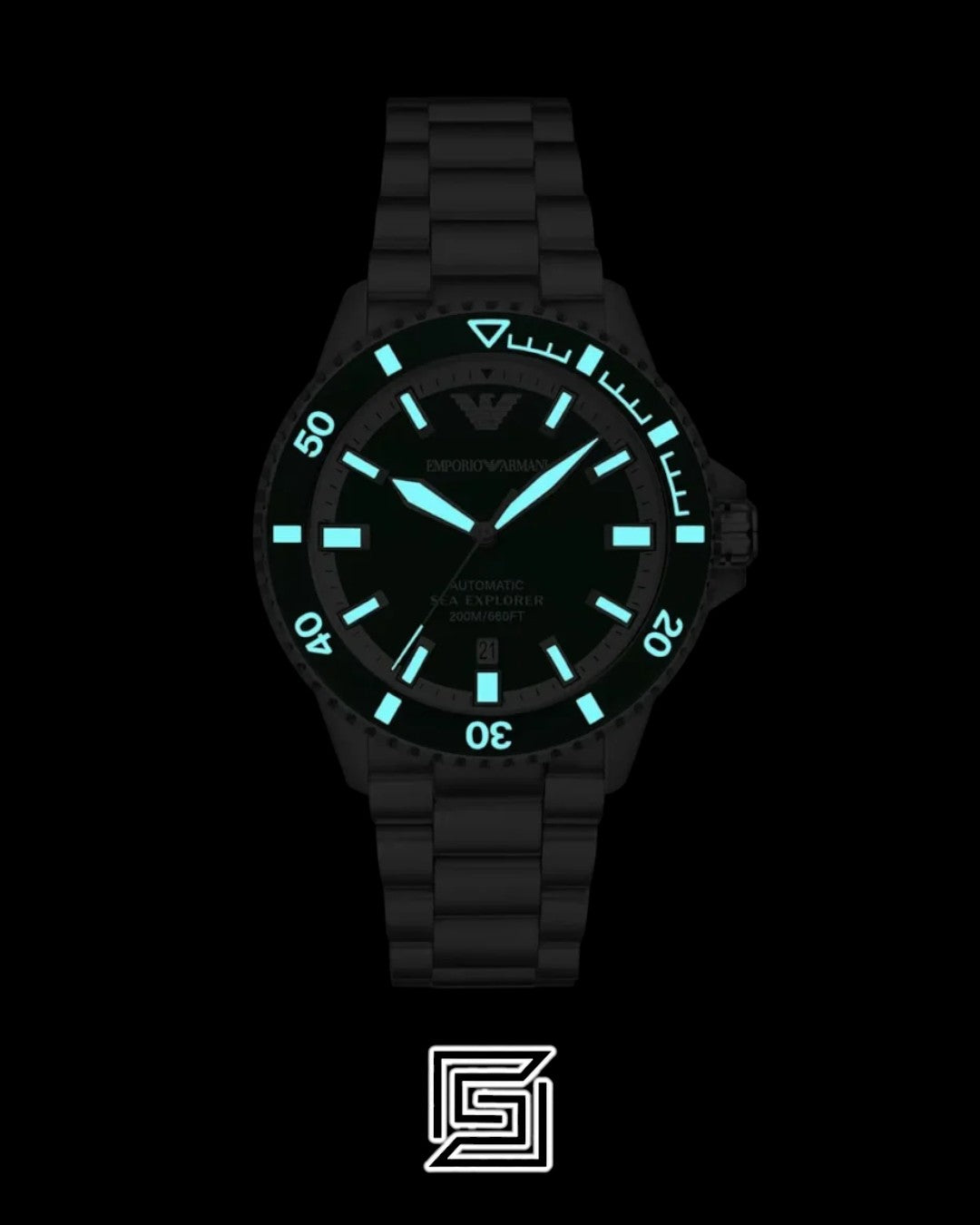 Armani AR60080 Men's Stainless Steel Green Dial Watch