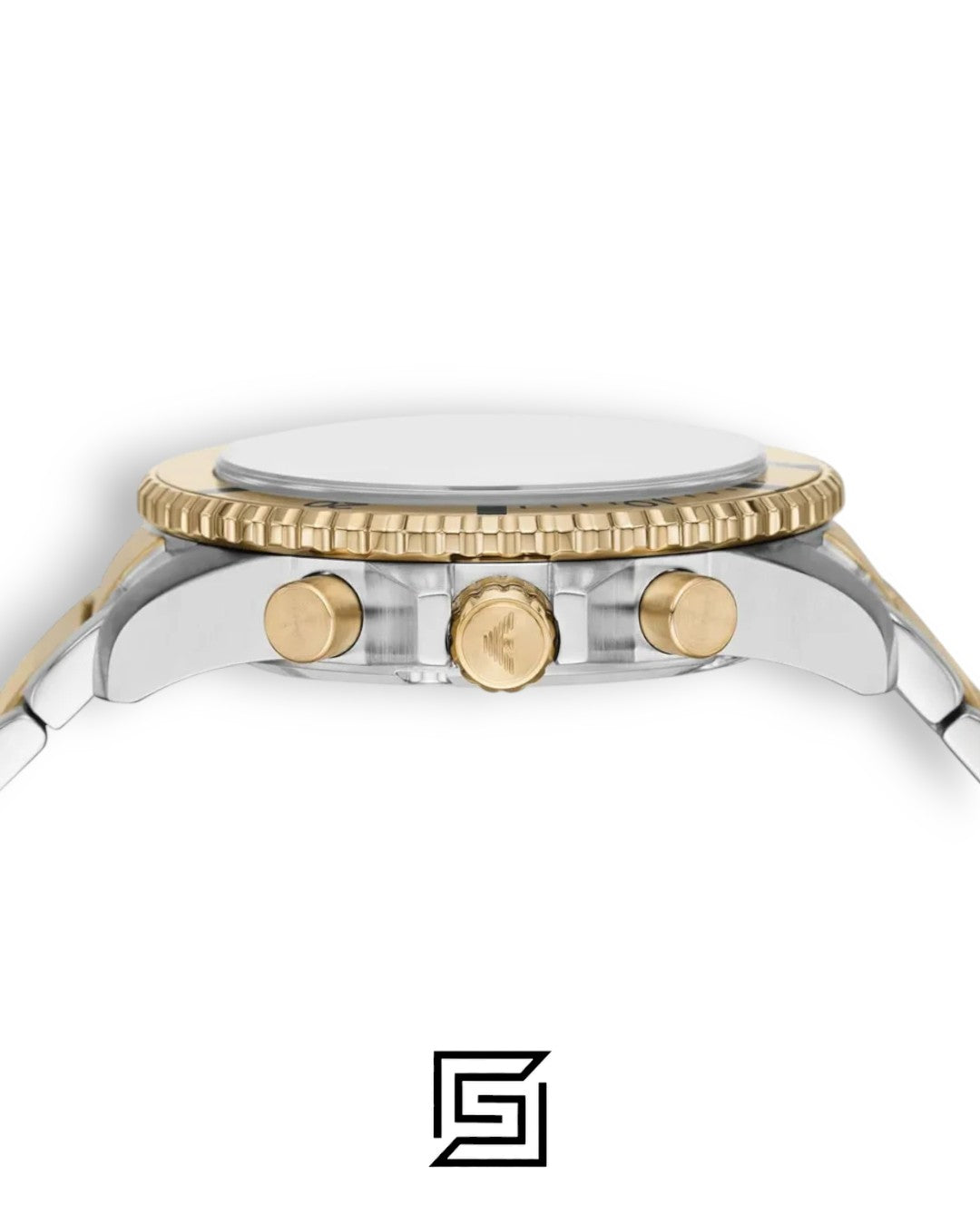 Emporio Armani AR11606 Two-Tone Gold and Silver Case 43mm Chronograph Watch with Cream Dial