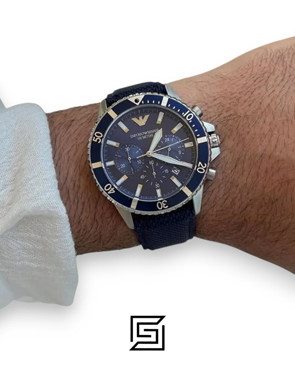 Emporio Armani AR11588 Blue Dial Men's Stainless Steel Watch