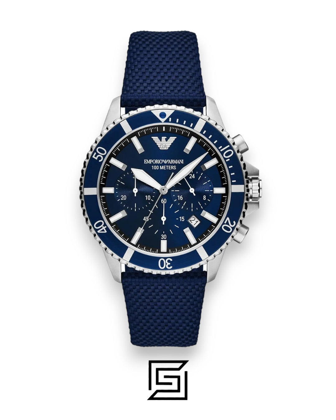 Emporio Armani AR11588 Blue Dial Men's Stainless Steel Watch