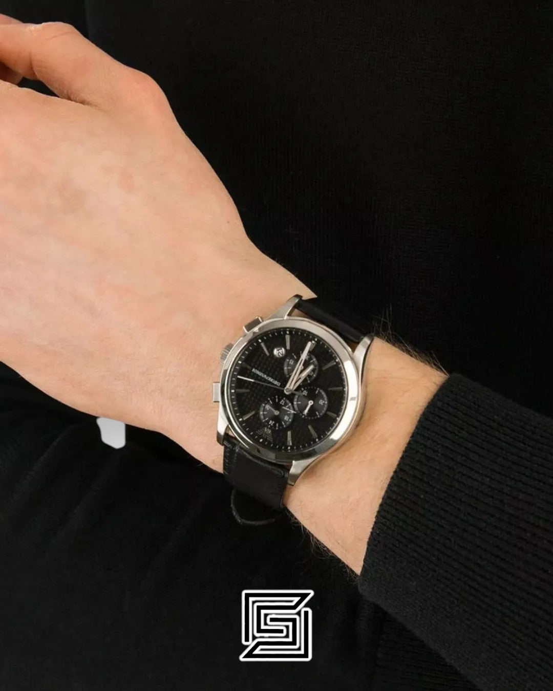 Armani AR11530 Men's Chronograph Black Dial Watch 44mm