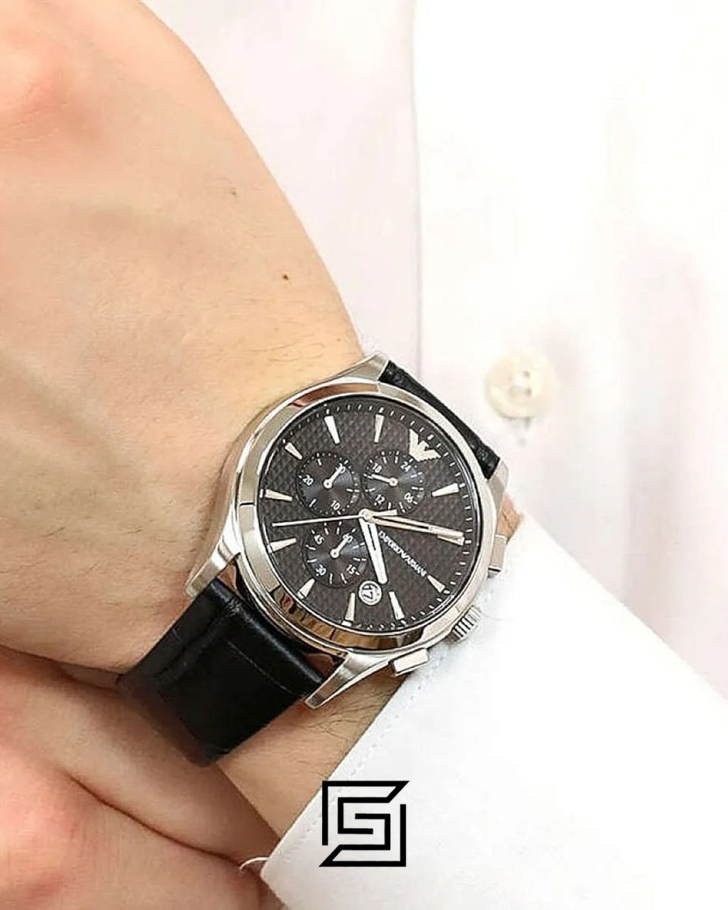 Armani AR11530 Men's Chronograph Black Dial Watch 44mm