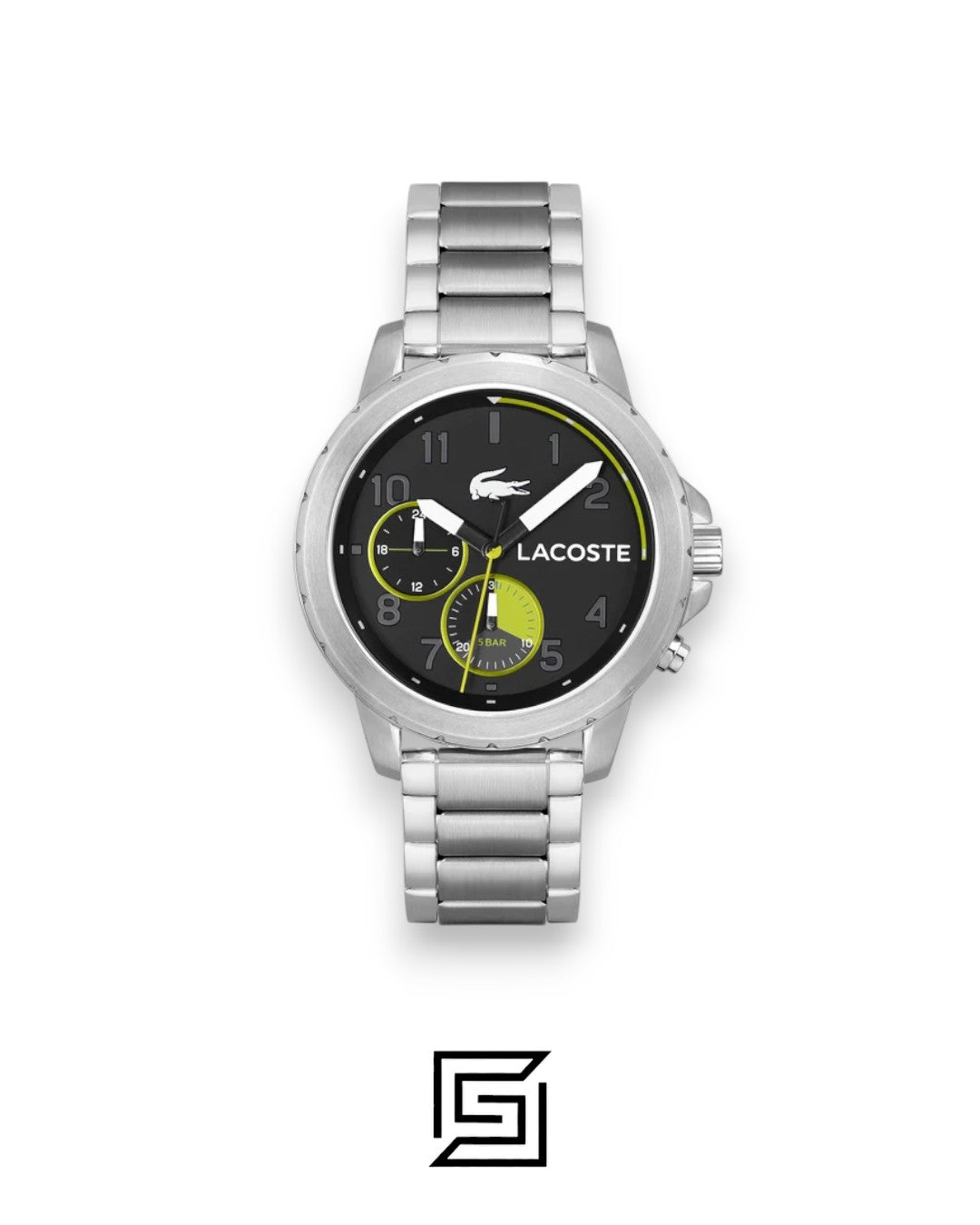 Lacoste 2011207 Men's Stainless Steel Black Dial Watch