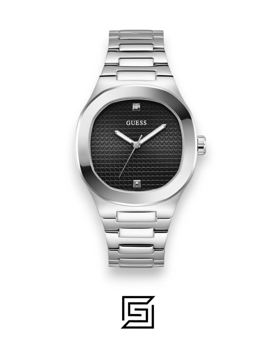 ساعة يد رجالي Guess GW0662G1 مينا سوداء، 44 ملم، ستانلس ستيل