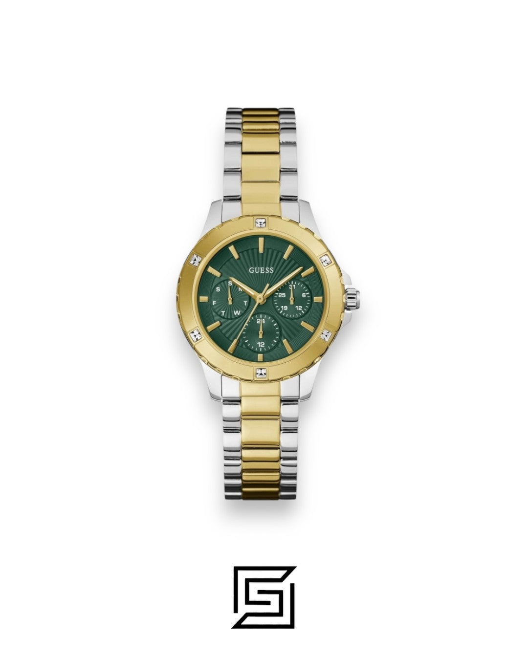 Guess GW0723L1 Two-Tone Gold and Silver Case 40mm Green Dial Women's Watch