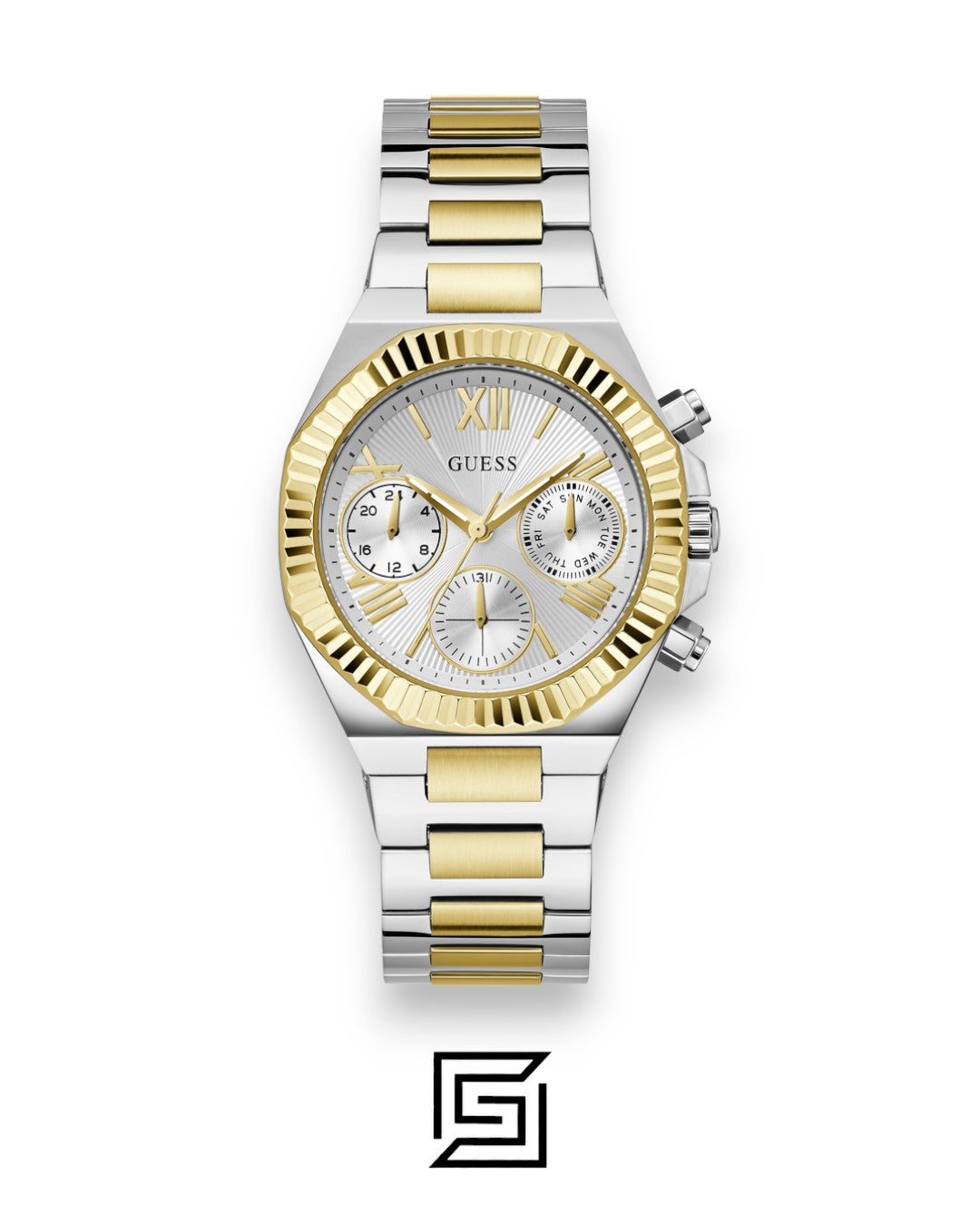 Guess GW0769L3 Silver Dial Two-Tone Watch