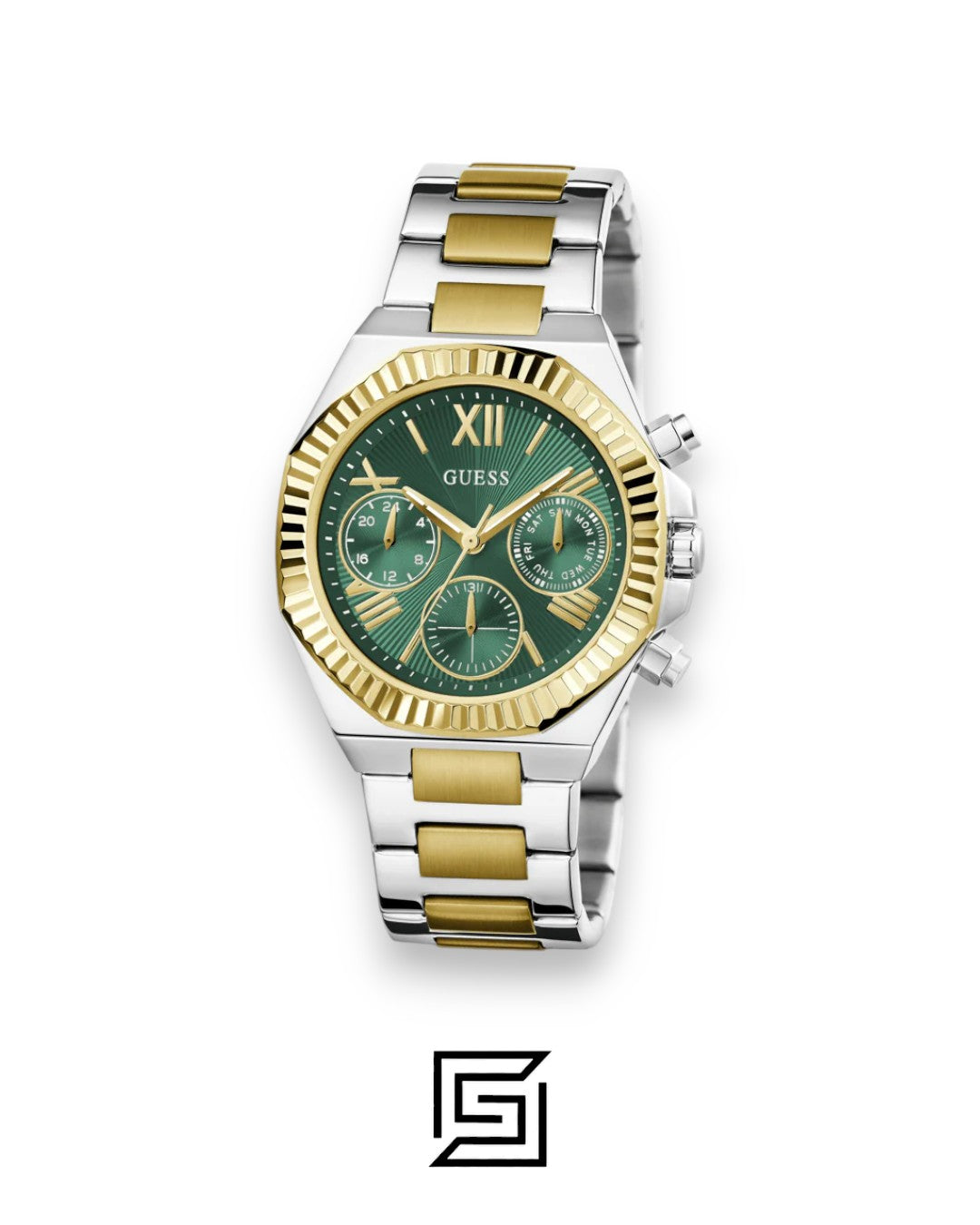 Guess GW0769L4 Two-Tone Green Dial Watch
