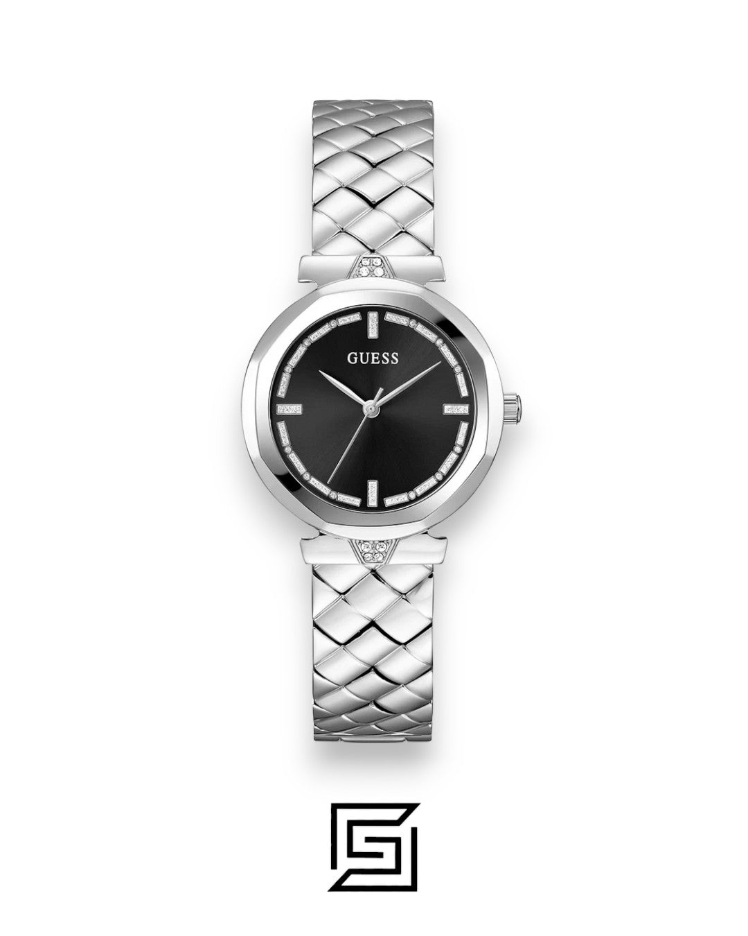 Guess GW0613L1 Women's Silver Stainless Steel Black Dial Watch
