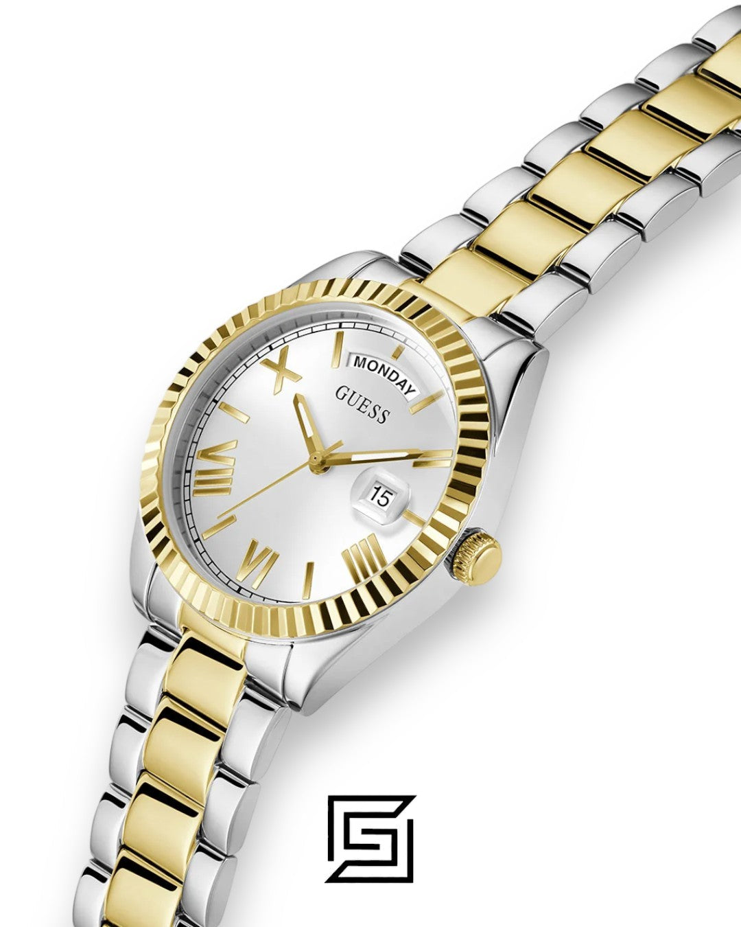 Guess GW0308L6 Two-Tone White Dial Watch