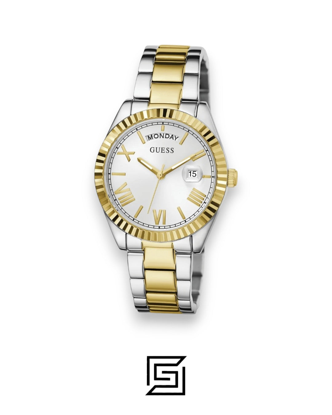 Guess GW0308L6 Two-Tone White Dial Watch