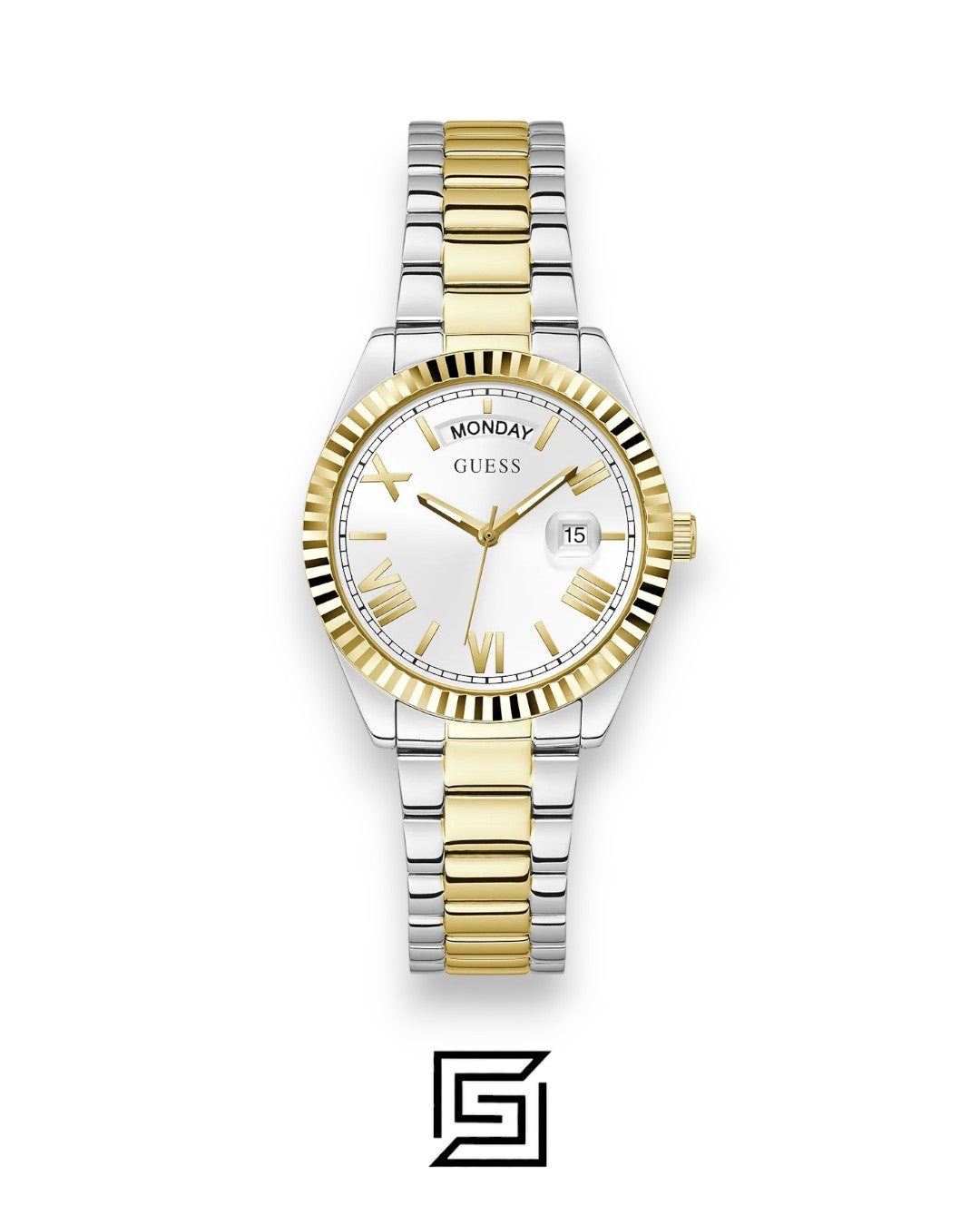 Guess GW0308L6 Two-Tone White Dial Watch