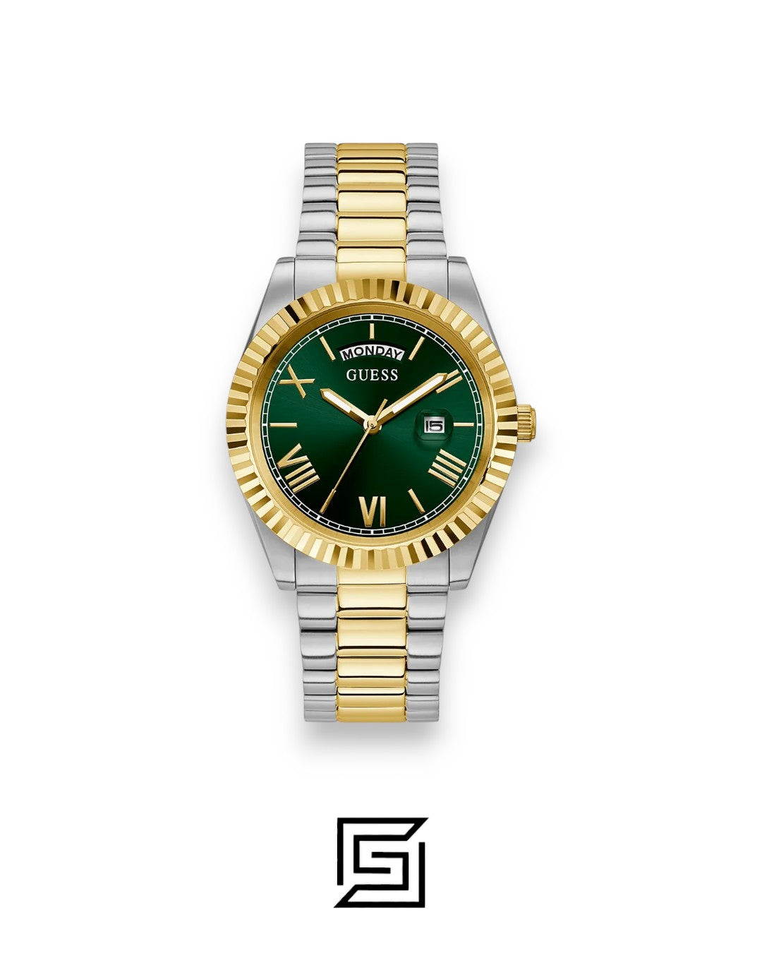 Guess GW0735L5 Green Dial Two-Tone Watch