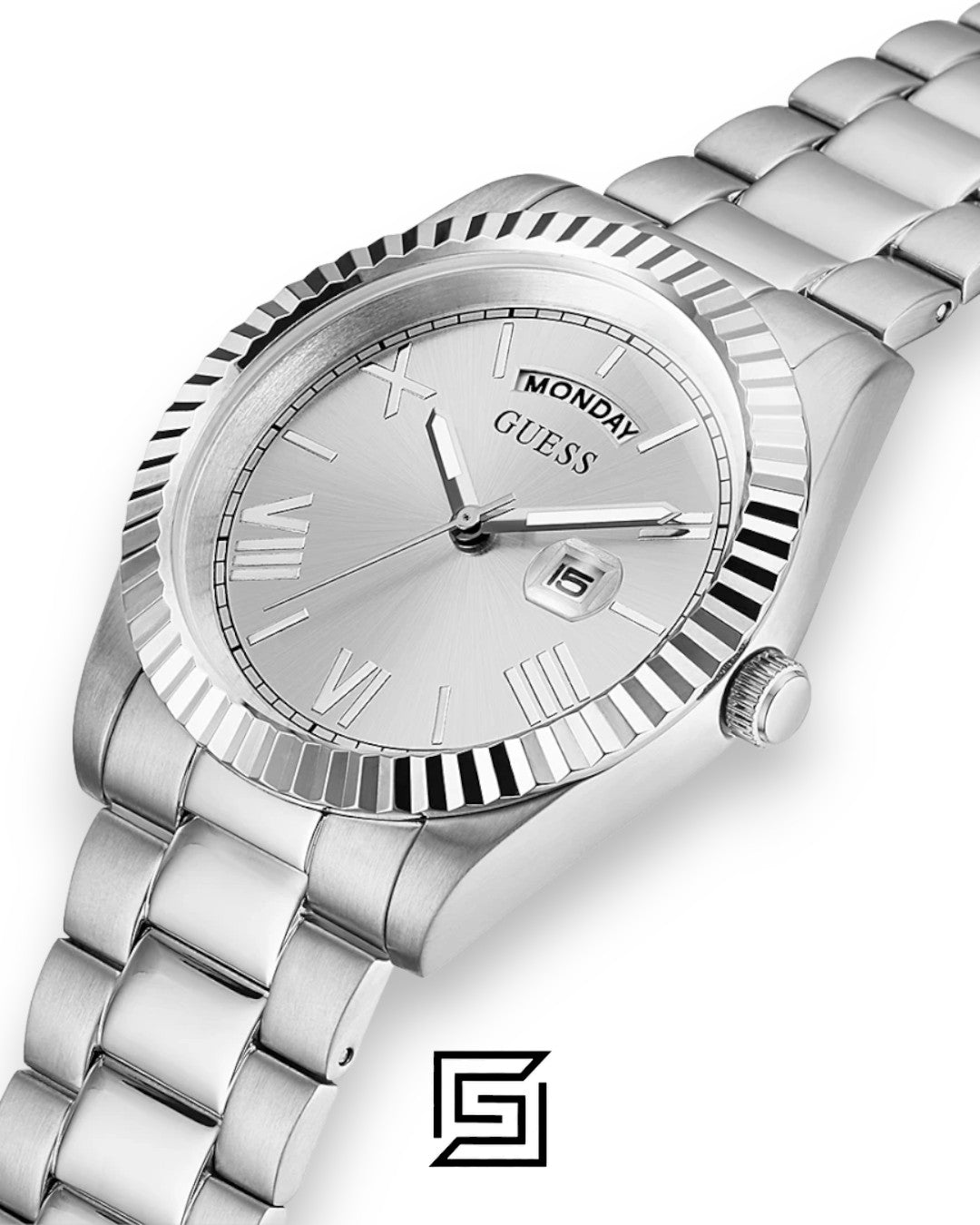 ساعة رجالي Guess GW0265G6 بمينا فضي