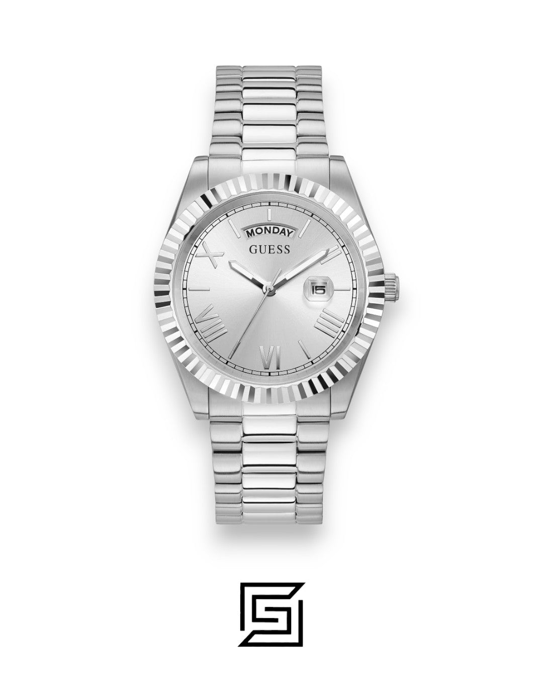 ساعة رجالي Guess GW0265G6 بمينا فضي