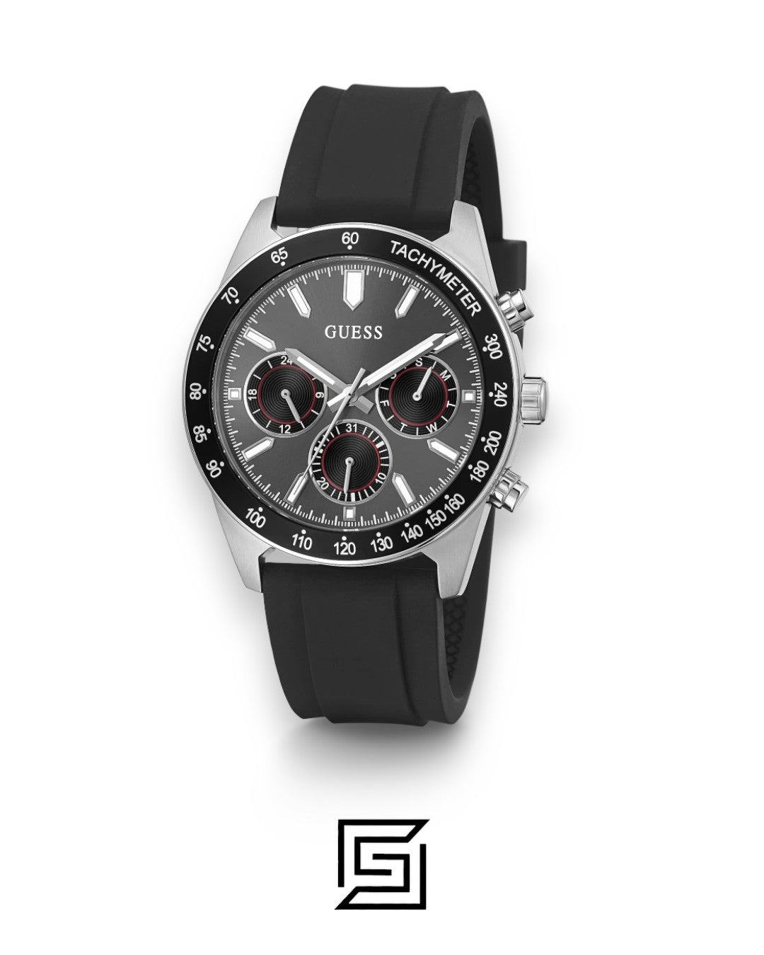 ساعة رجالي Guess GW0332G1 بمينا رمادي