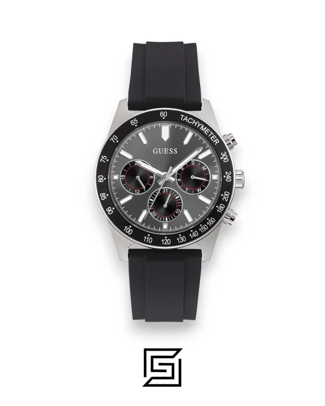 ساعة رجالي Guess GW0332G1 بمينا رمادي