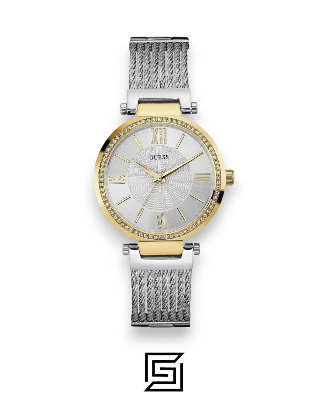 Guess W0638L7 Silver Dial Two-Tone Stainless Steel Women's Watch
